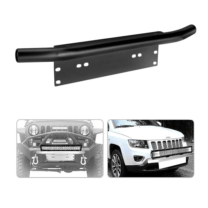 24'' Bull Bar Front Bumper License Number Plate Mount Bracket LED Light Holder