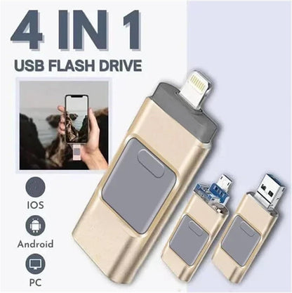 4 in 1 Memory Photo Stick USB 3.0 Flash Drive Type Compatible with iPhone Android iPad AU