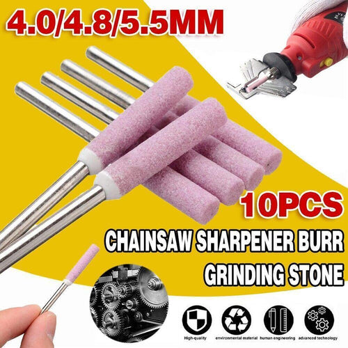 10 Chainsaw Sharpener Burr Grinding Stone File Chain Part Sharpening 4/4.8/5.5mm