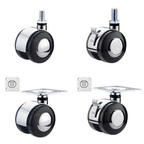 Moving Furniture Casters Wheels Soft Rubber Universal wheel Roller  For Cabinet