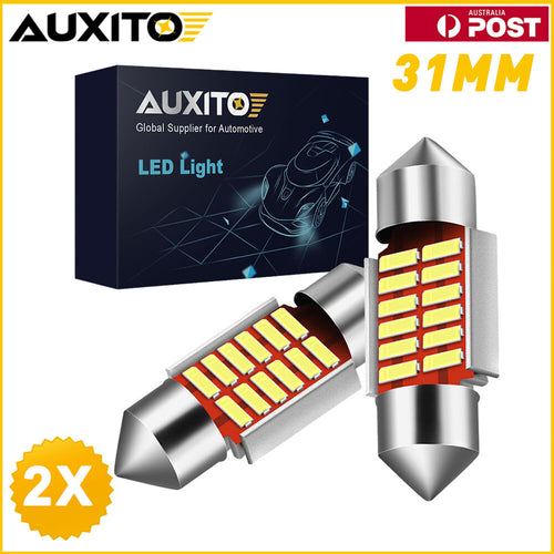 AUXITO 2X 31mm FESTOON CAR NEW LED INTERIOR LIGHT BULB DOME GLOBE CANBUS IP67