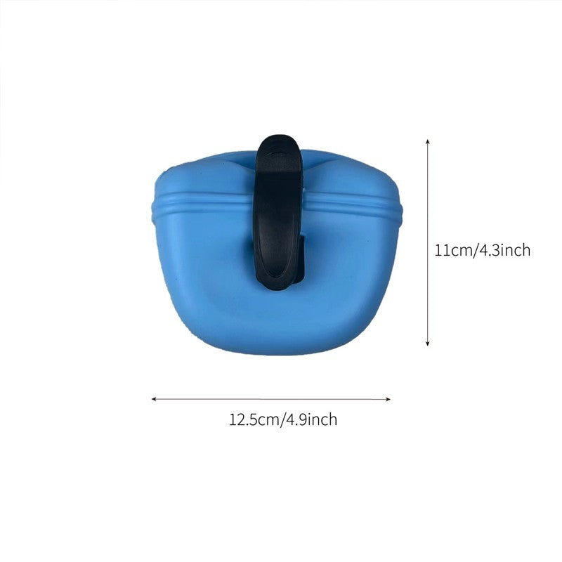 Pet Silicone Training Treat Bag Pouch with Clip Waist Pack Feed Feed Dog AU