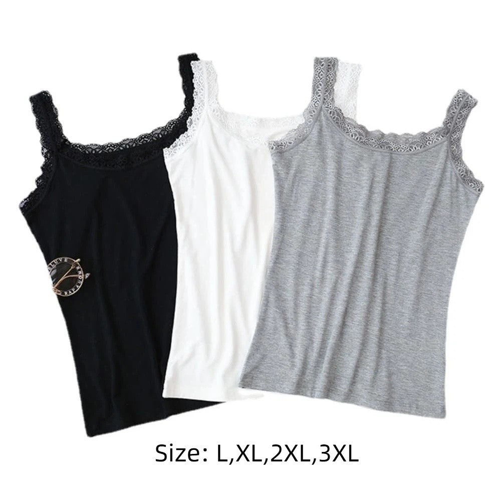 Sleeveless Cami Top Shirt With Lace Fitted Tops Summer Tank Tops  for Women