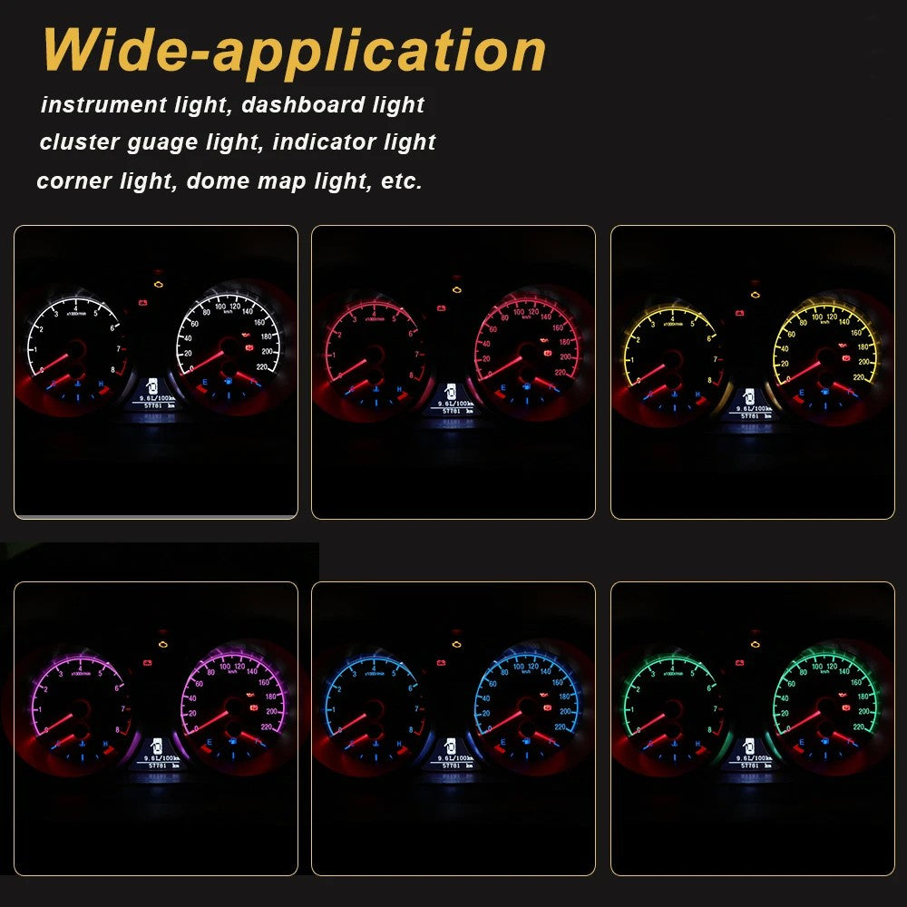 10 x Green T5 Cap B8.4D COB LED Instrument Light Twist and Lock LED Dash Light