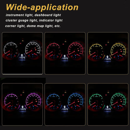 10 x Green T5 Cap B8.4D COB LED Instrument Light Twist and Lock LED Dash Light