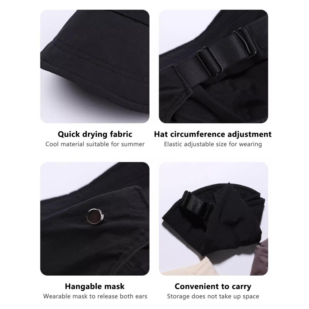 Summer Sun Hat Women UPF 50+ UV Protection Bonnet Visor Cap Wide Brim Hat AU