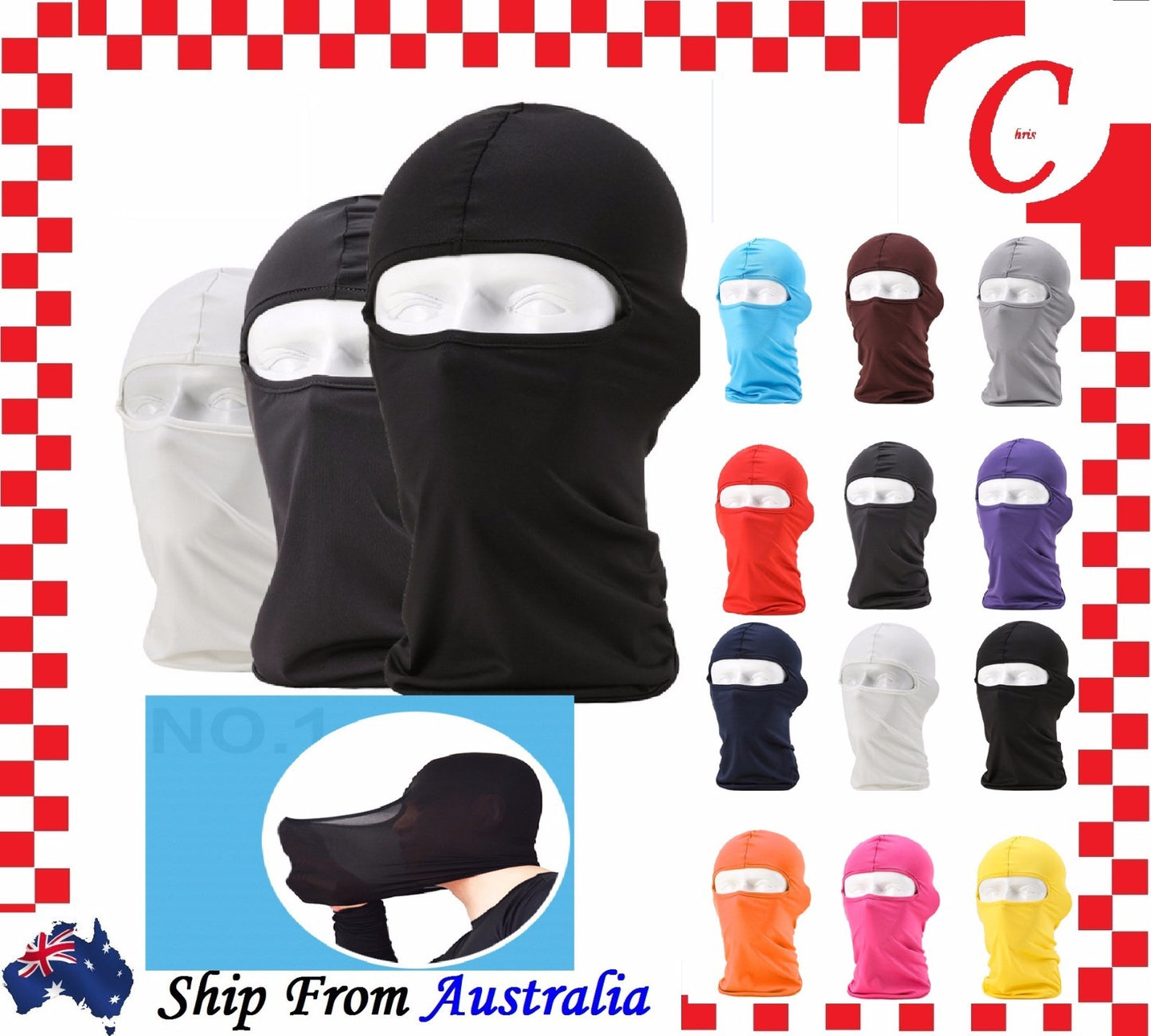 Full Hat Face Mask Bike Motorcycle Biker Head Neck Balaclava Sun Protection