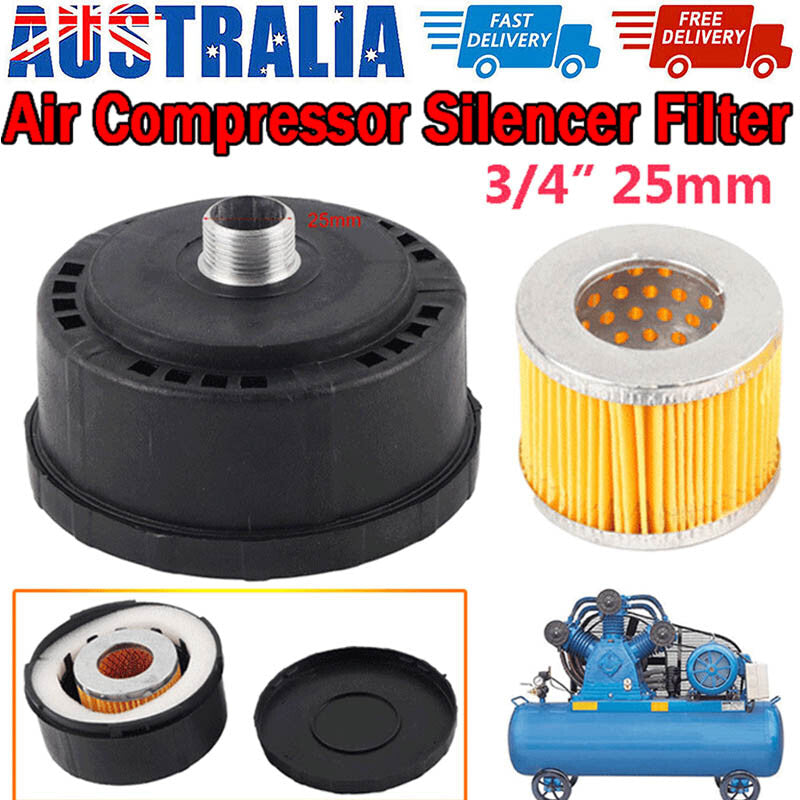 Air Compressor Silencer Filter 3/4" 25mm Male Threaded Intake Air Pump Muffler
