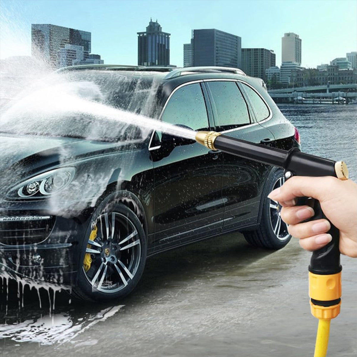 Garden Hose Nozzle Auto Wash Water Gun High Pressure Spray for Cleaning Watering