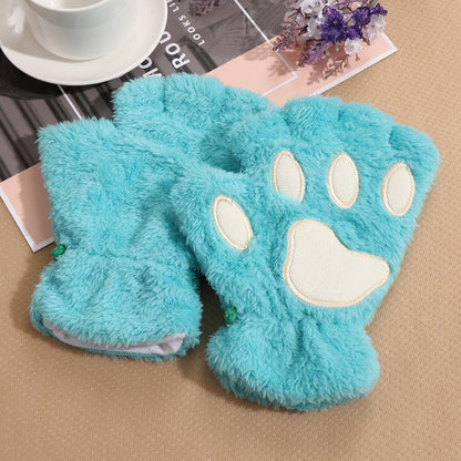 14Colors Fashion Winter Lovely Warm Bear Cat Paw  Gloves Plush Fingerless