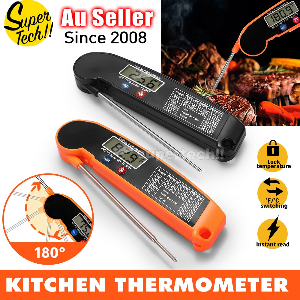 Foldable Digital Thermometer Probe Temperature Kitchen Cooking Food BBQ Meat Jam