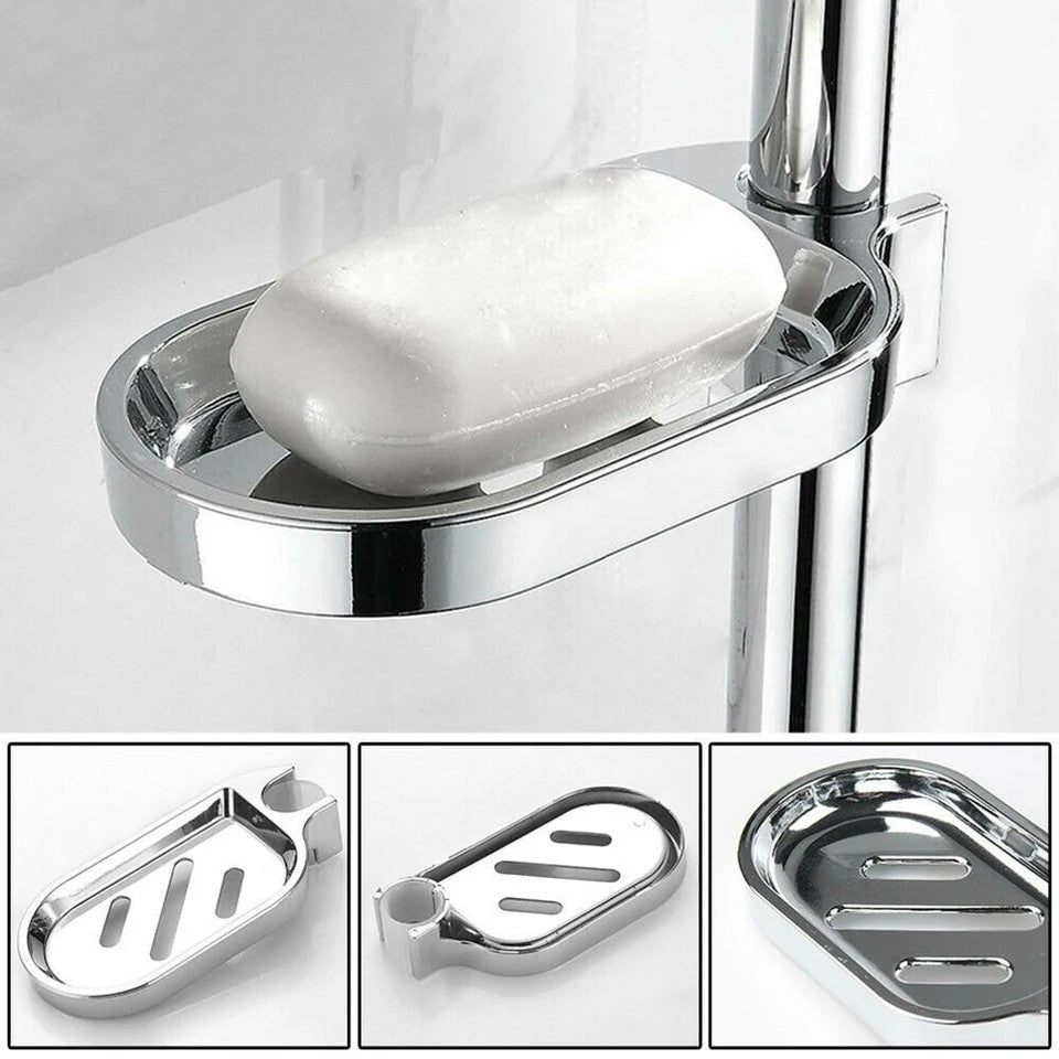1-3X Adjustable Rail Slide Bathroom Bath Shower Soap Dishes Holder For 25mm Hole