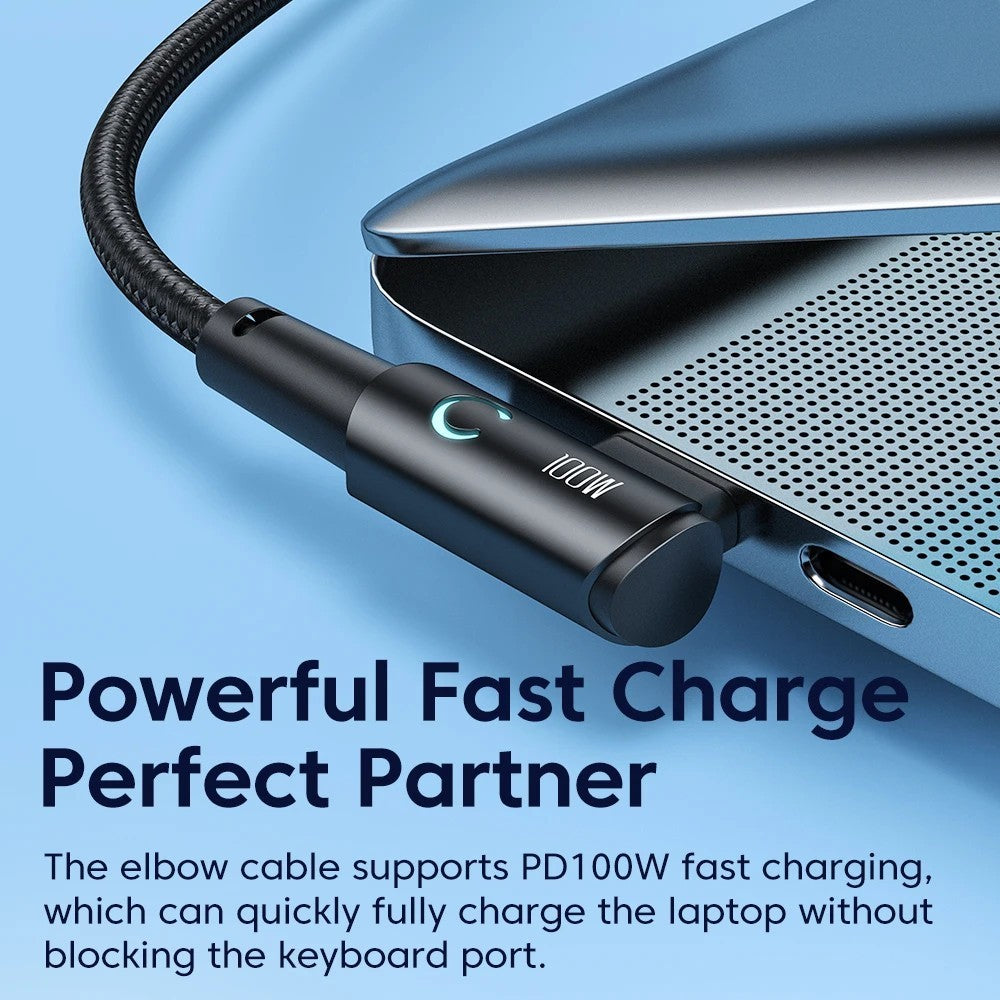 90 right angle USB C Cable 6A Fast Charge USB A to Type C Charger Cord 1M 2M 3M