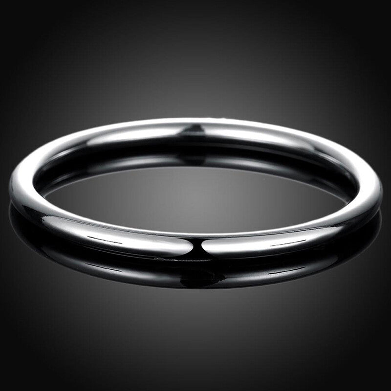 Women's 925 Sterling Silver Filled Solid 5.5mm Round Bangle Bracelet Stunning