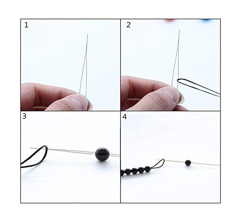 Up 12pcs Big Eye Beading Needles Easy Threading Tool Bracelet Jewelry Making DIY