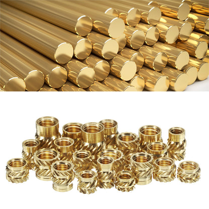 100Pack M4 Threaded Inserts Brass Heat Set Insert M4x6mm OD 6mm Knurled Nuts