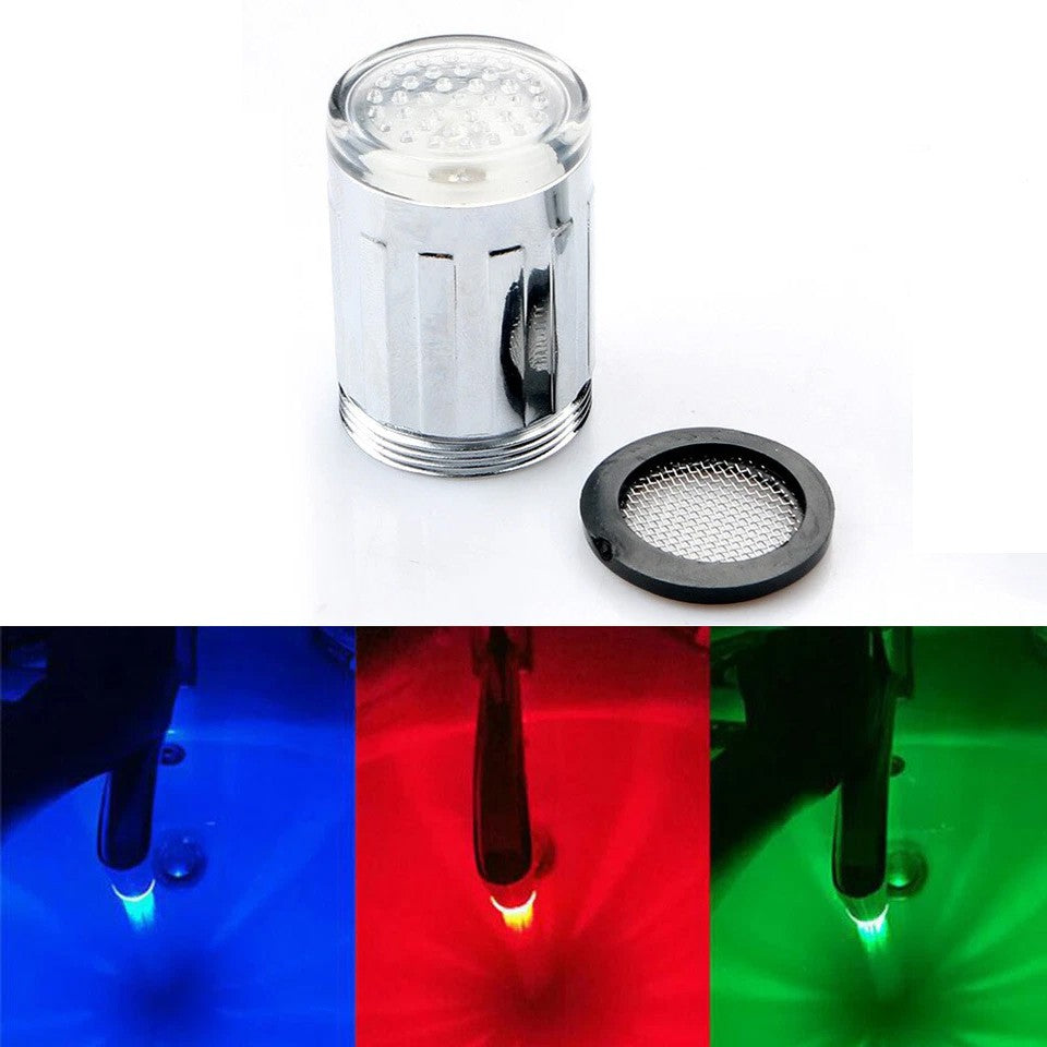 LED RGB Water Faucet Stream Color Changing Light Shower Spout Sink Tap Nozzle AU