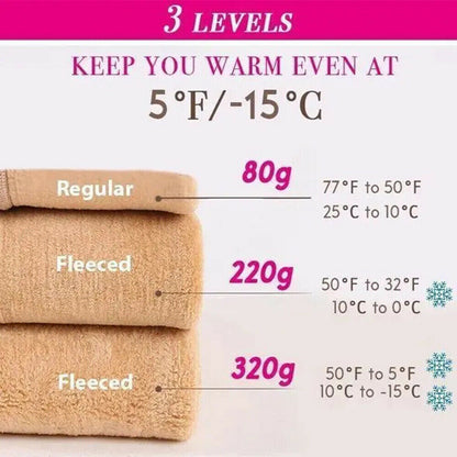 Womens Thermal Lined Translucent Pantyhose Winter Warm Fleece Tights Stockings