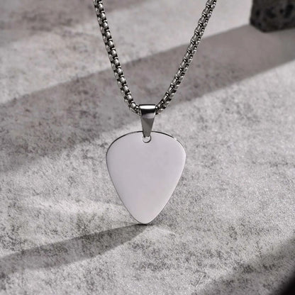 Titanium Steel Guitar Pick Necklace Guitar Pick Music-lovers Jewelry