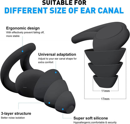 Ear Plugs for Sleeping Reusable Soft Silicone Ear Plugs for Noise Reduction 2024