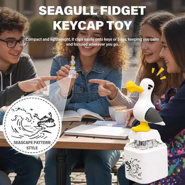 Rechargeable Seagull Mine Keychain Button with Sound Keyboard Clicker Fidget Toy