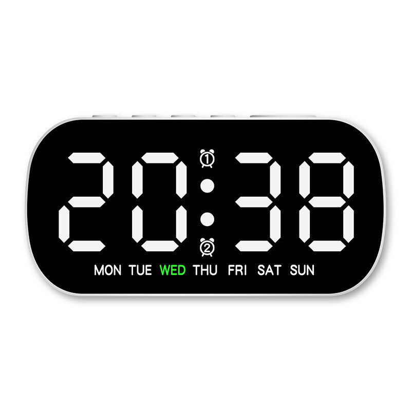 Electric Digital Alarm Clock LED Display Battery Backup Snooze Dual Alarm Clock