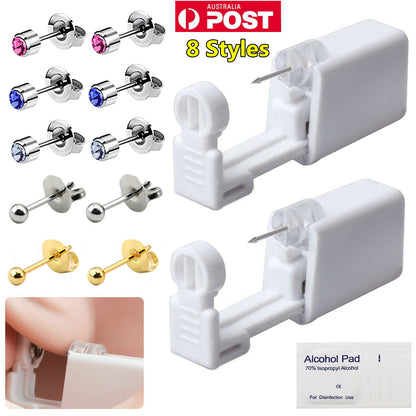 Disposable Nose Ear Piercing Unit Earring Gun Kit DIY Home Piercer Pierce Stud