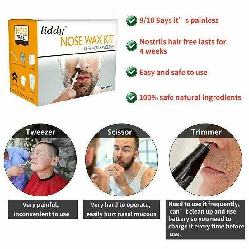 Nose Ear Hair Removal Wax Kit Sticks Easy Mens Nasal Waxing Remover Strips AU