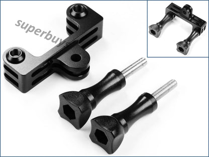 Short Aluminium Double Dual Bracket Gopro Action Camera Holder Mount Hero Screws – Compatible with Gopro