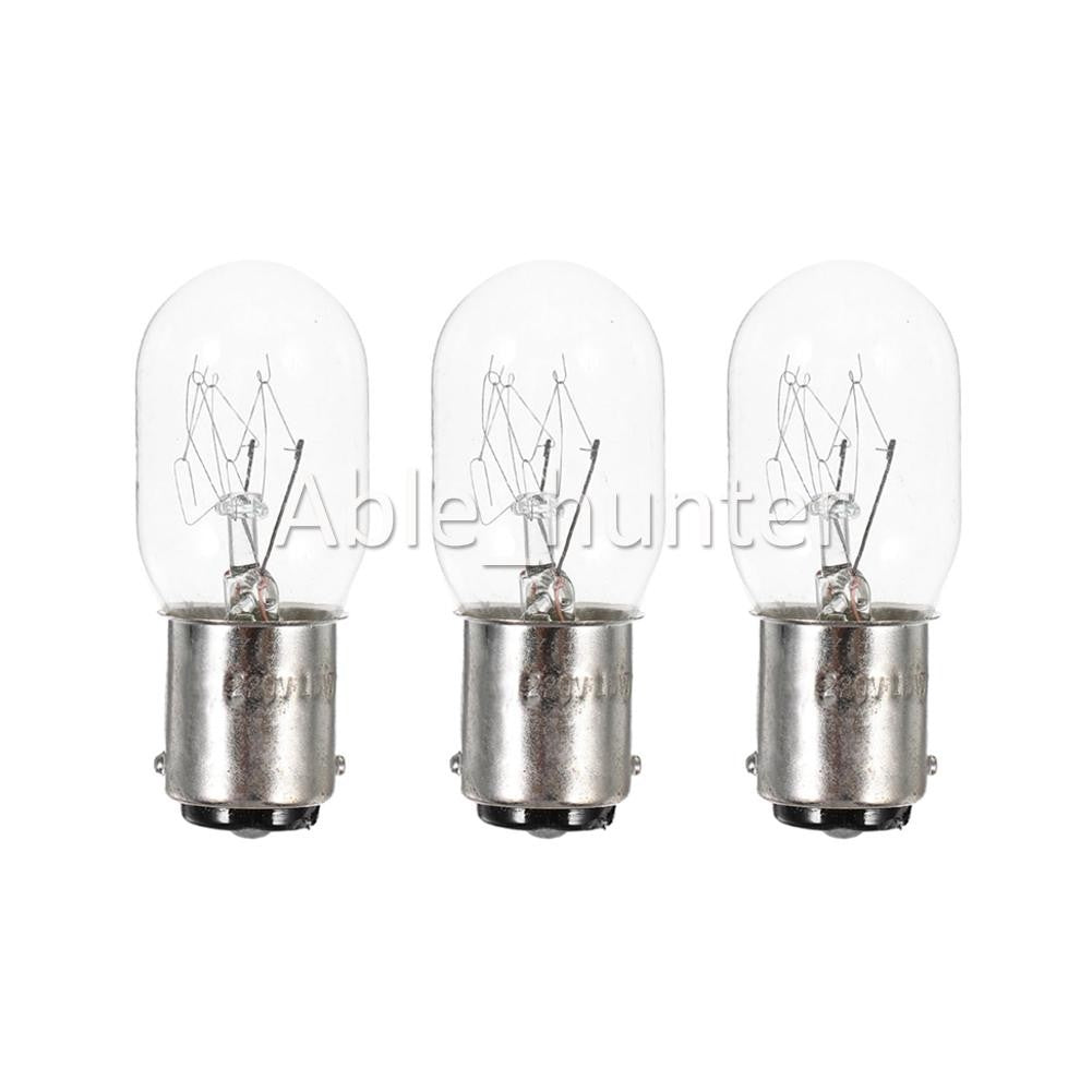 3x 15w Sewing Machine Bulb (Bayonet) - For Janome, Elna, Brother, Singer, Globe