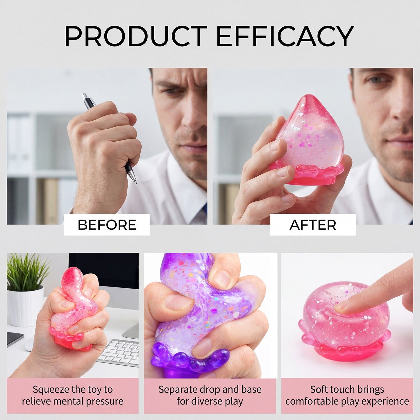 Dream Drop Fidget Solid Squish Toy Sensory Toys Teardrop  Stress Squeeze Ball