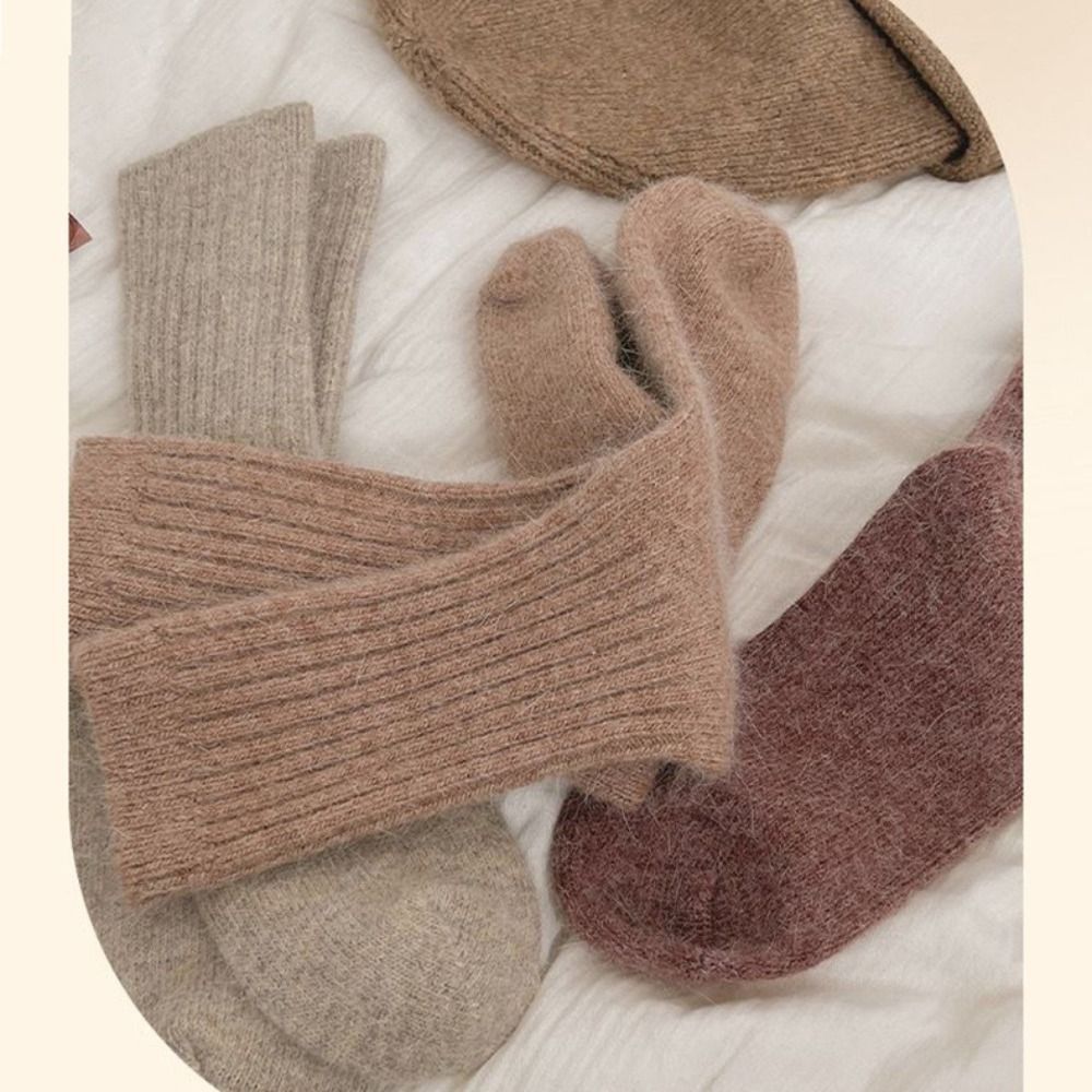 Cashmere Mid Tube Socks Thick Long Socks Winter Warm Velvet Socks  For Women