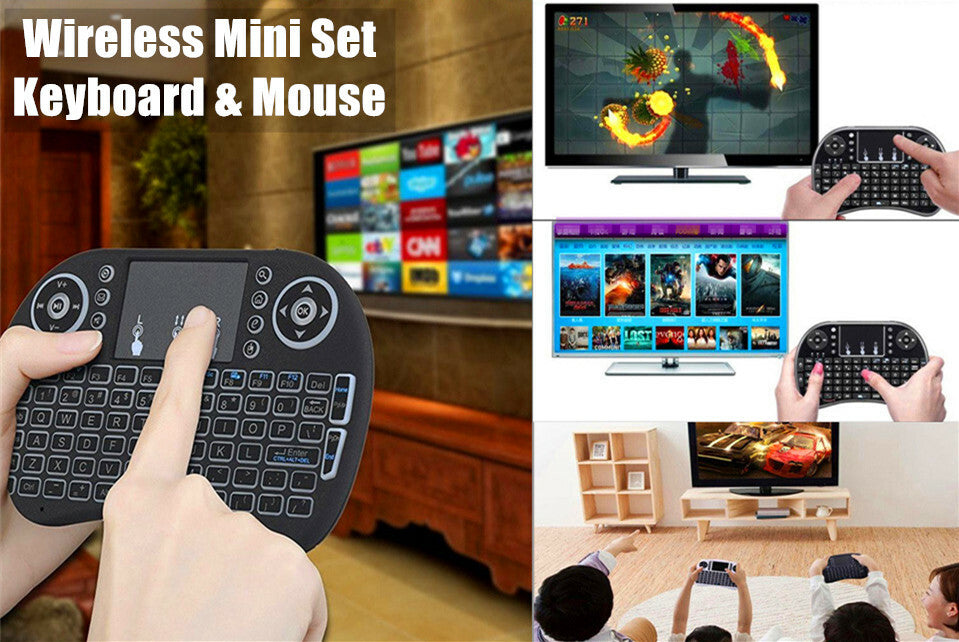 2.4GHz Mini Wireless Keyboard Mouse Backlight Air Touchpad for PC Smart TV Box