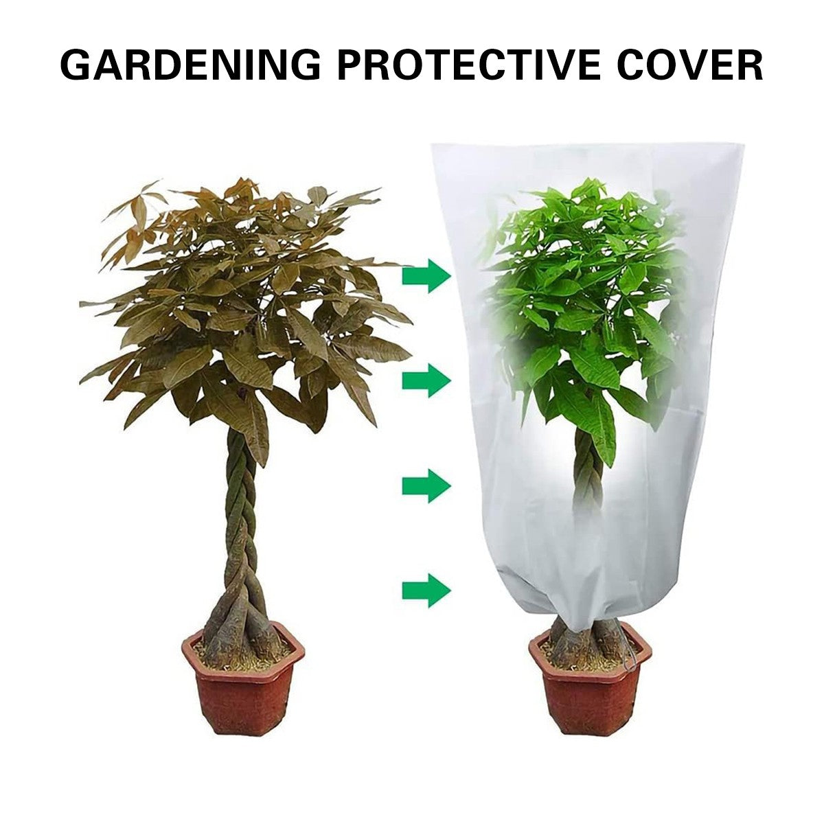 Winter Plant Cover 4 Sizes Frost Proof Non Woven Reusable Windproof Breathable