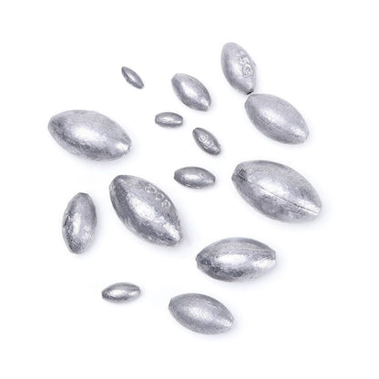 Shot Line Sinkers Weights Fishing Lead Fall Olive Shaped Sinker Hook Connector