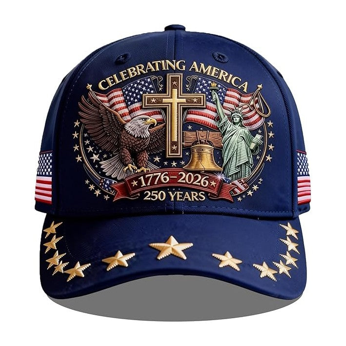250th Anniversary USA Hat - Adjustable United States Baseball Cap for Men Women