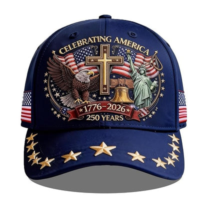 250th Anniversary USA Hat - Adjustable United States Baseball Cap for Men Women