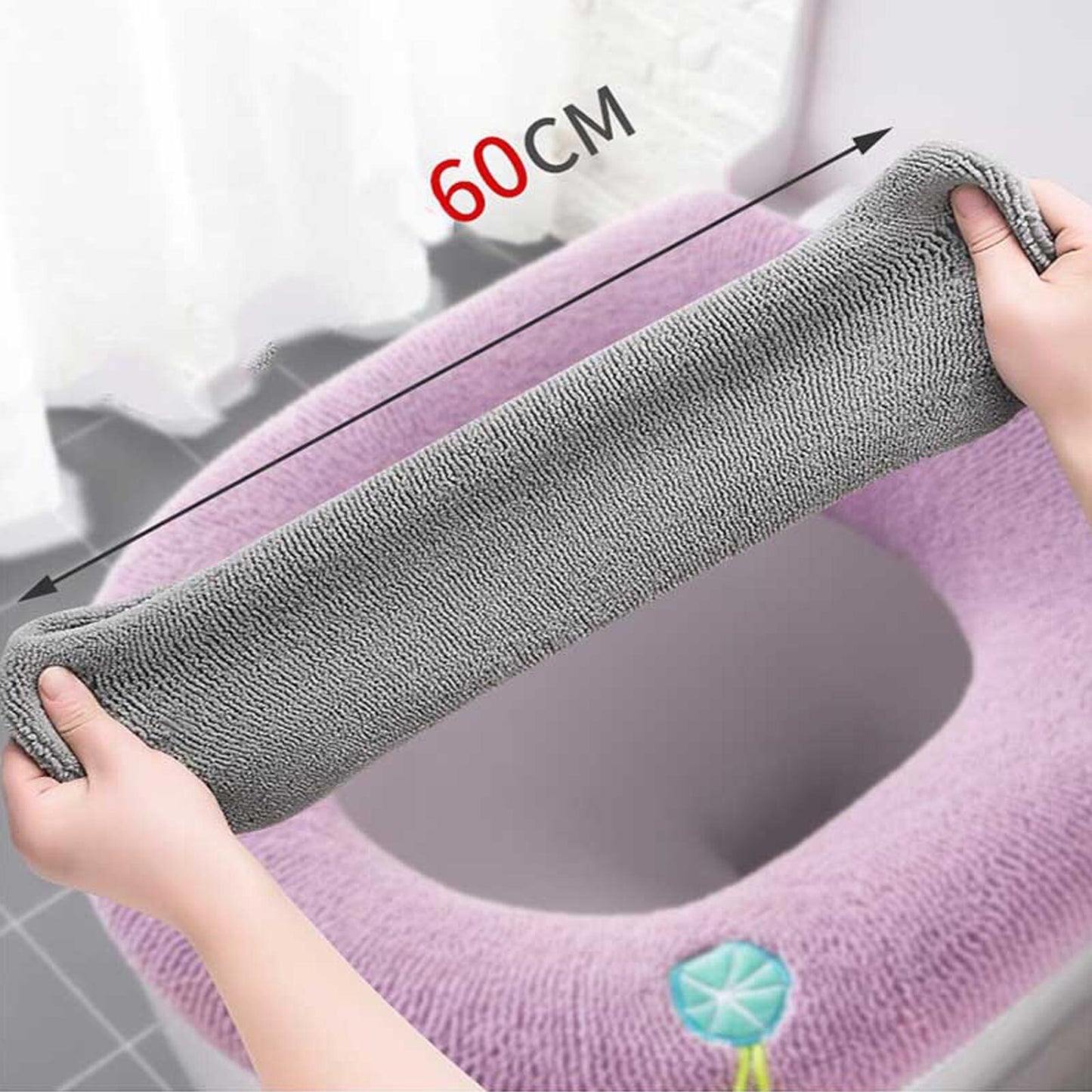 2x Soft Toilet Seat Bathroom Washable Warmer Cushion Mat Cover Pad Hook NEW Lid – Compatible with Seat