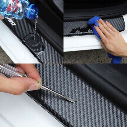 4PCS Car Door Plate Sill Scuff Cover Anti Scratch 3D Decal Sticker Compatible with Mazda