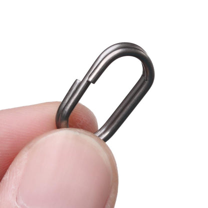Durable Fast Lock Connector Fishing Hanging Snap Oval Split Rings Barrel Swivel