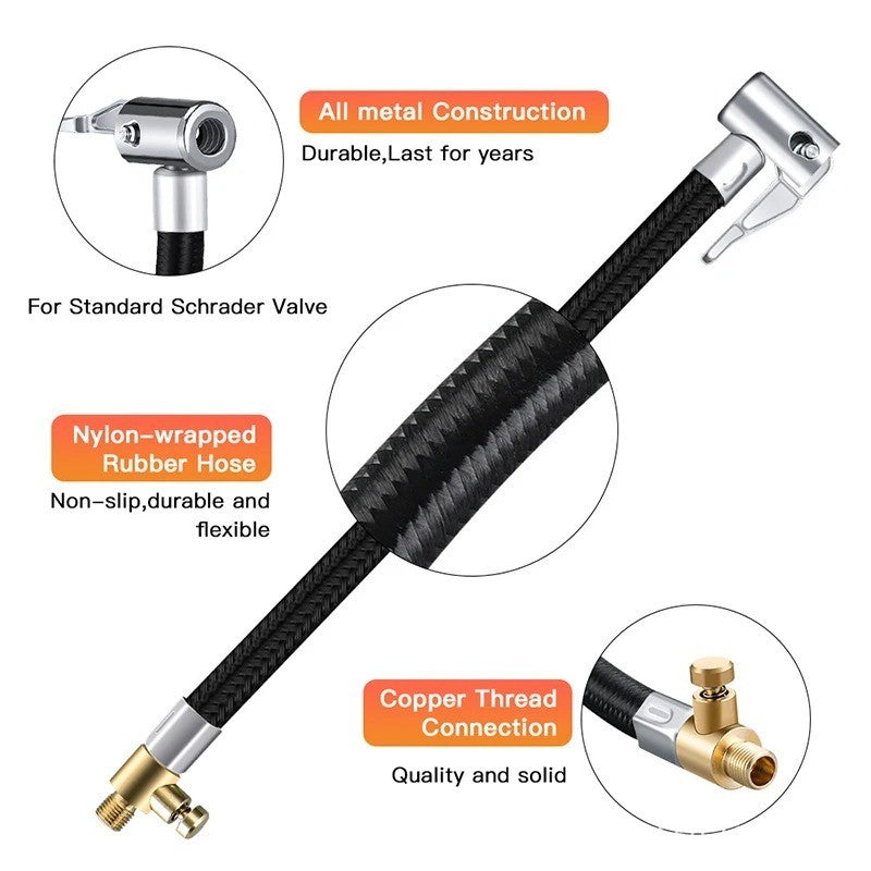 Car Air Tyre Tire Chuck Inflator Pump Hose Adapter Valve Connector Tools Clip AU