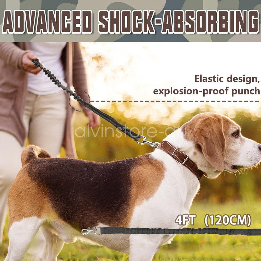 Dog Traction Rope Training Lead Leash with Car Buckle Nylon Bungee Heavy Duty