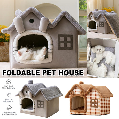 Foldable Washable Pet House Four Seasons Dog Bed Cat Kennel Enclosed Dog House