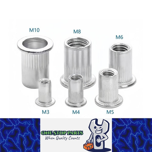 Aluminium Rivet Nut Flat Head Insert Threaded Nutsert Kit M3/M4/M5/M6/M8/M10