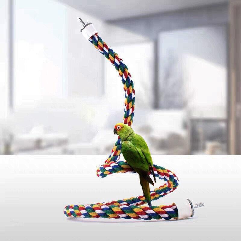 Pet Bird Rope Perches Parrot Colourful Cage Comfy Perch Bungees for Birds Toy AU