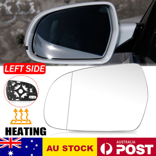 Left Passenger Side Mirror Glass Heated w/ Base for Audi A3 A4 S4 A5 S5 Quattro