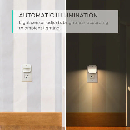 AU Plug-in LED Motion Sensor Night Light Dusk to Dawn Sensor Hallway Nightlight