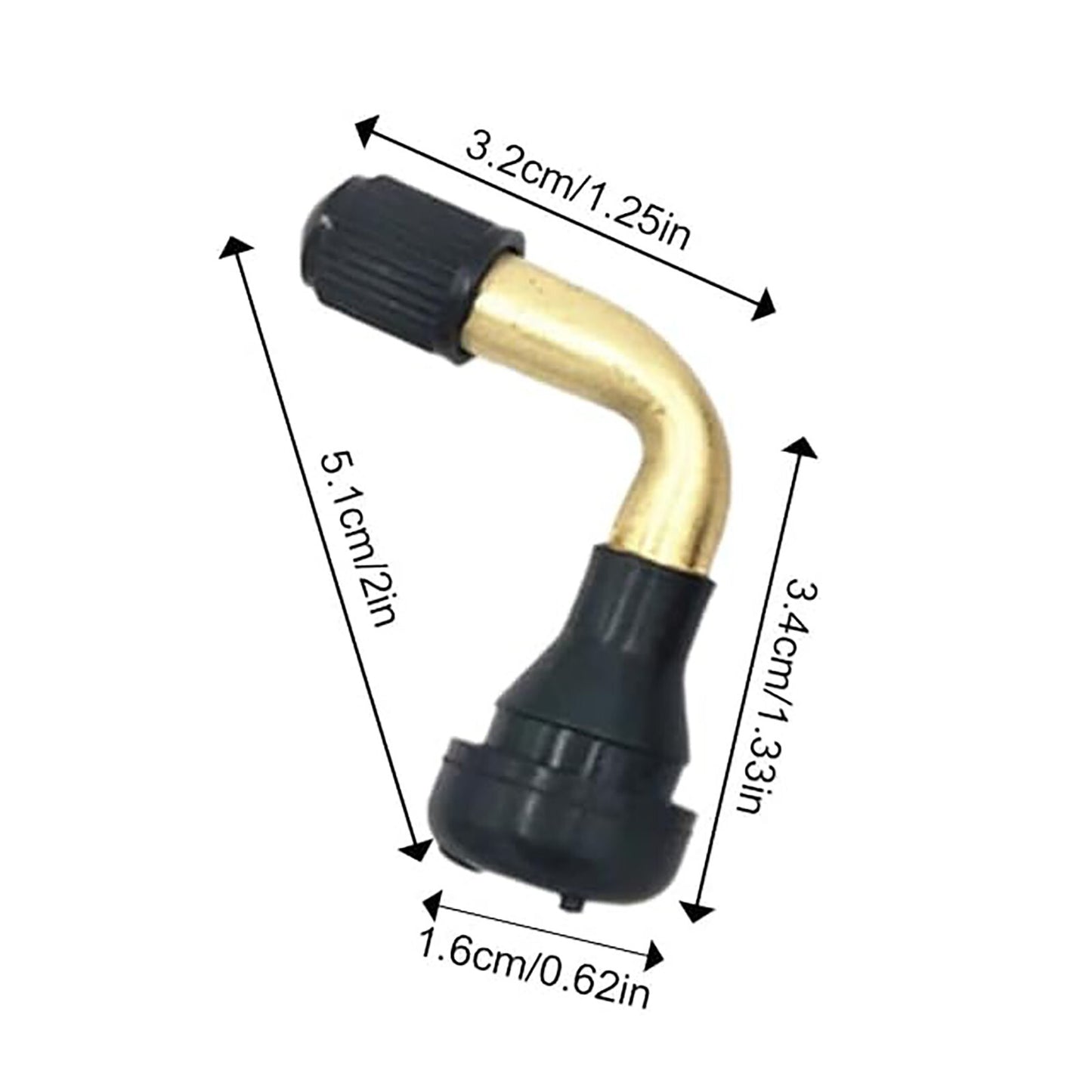 Pair of PVR50 Tubeless Tyre Valve Stem (Bent) for Electric Scoooters Rim Wheels