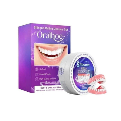 Teeth Comfort Fit Silicone Denture Set for Women Men