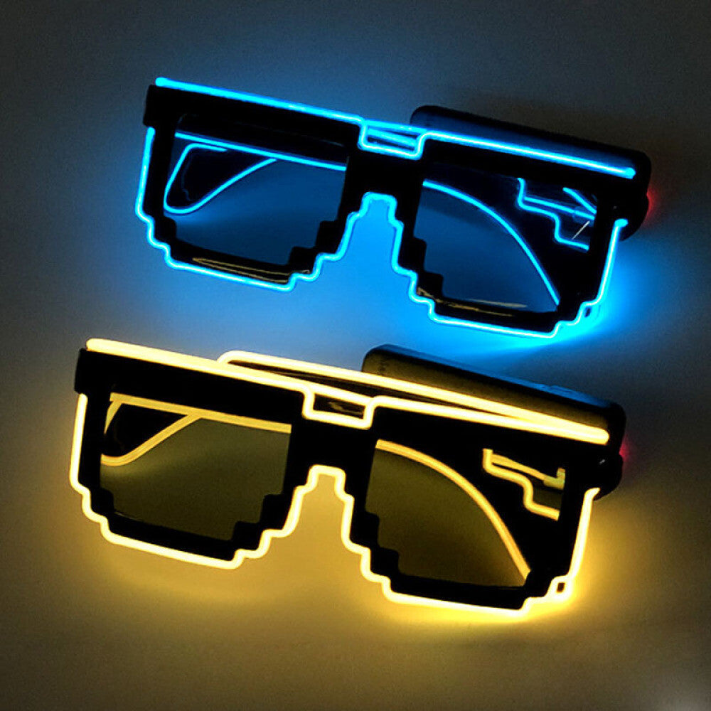 LED EL Wire Glasses Light Up Glow Neon Sunglasses Eyewear Shades Nightclub Party